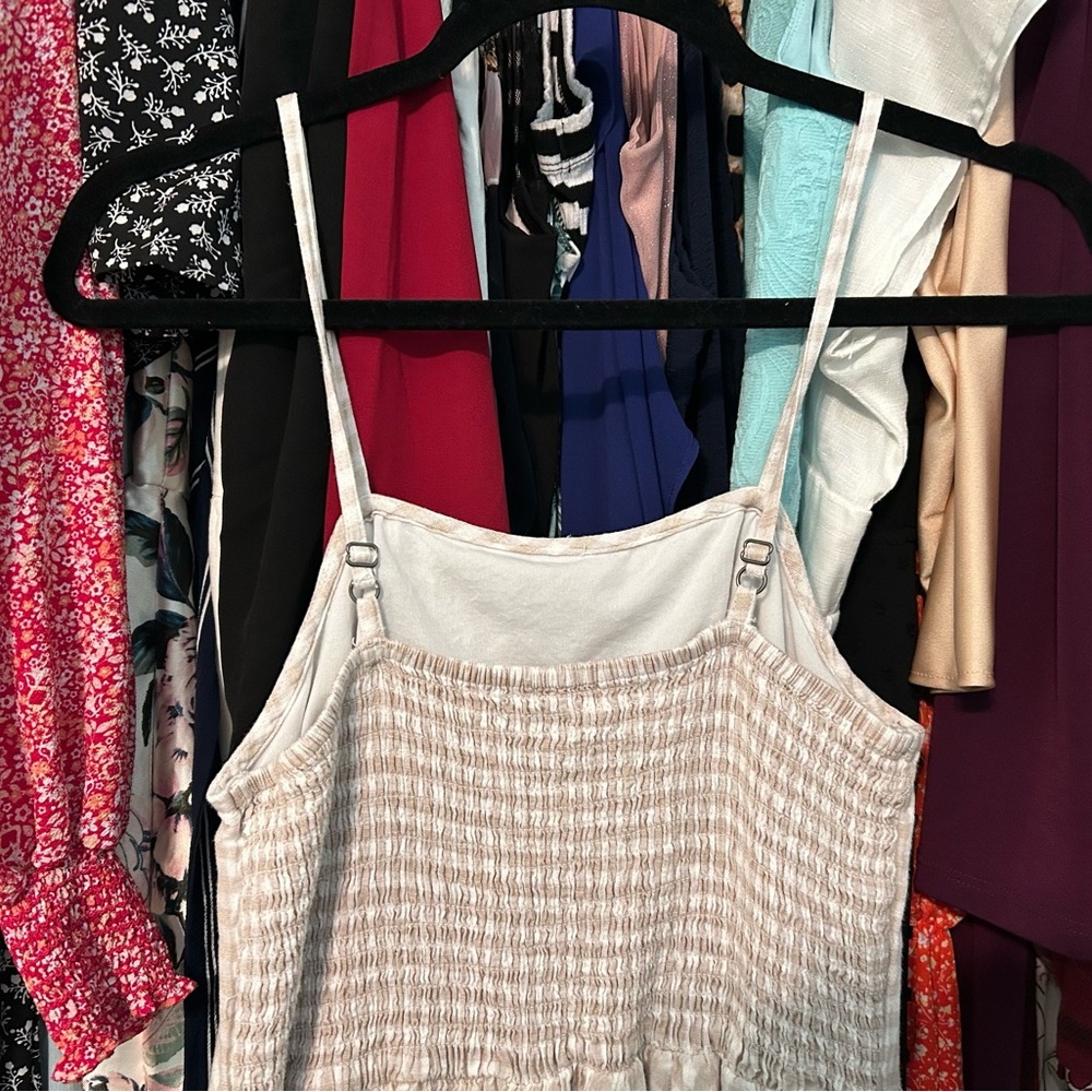Japna Tan & White Gingham Dress - Picture 6 of 10